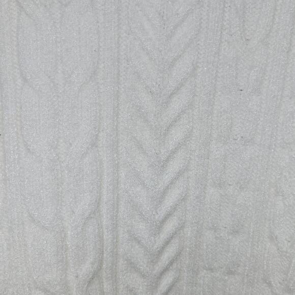 NWT Express Color Block Chunky Cable Knit Sweater XS Asymmetrical Hem Cream Tan - Picture 4 of 12